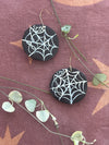 Pumpkin orb weaver spider earrings #1