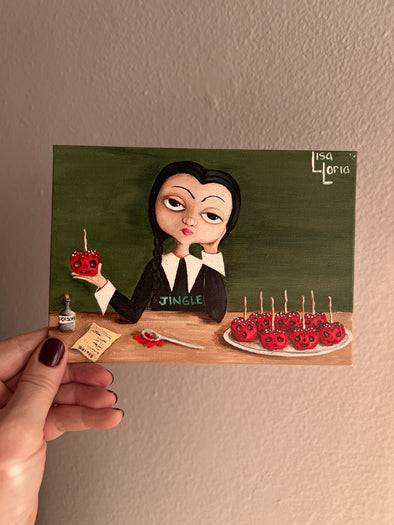 Wednesday Addams 8th day of christmas painting