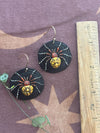 Pumpkin orb weaver spider earrings #1