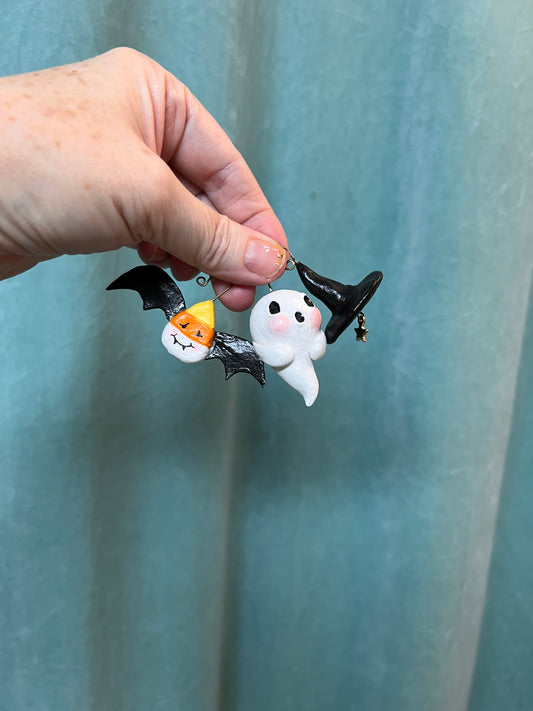 Candy corn Bat Ghosr Witches Hat Ornaments