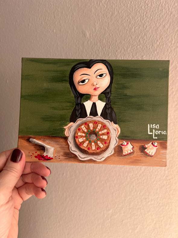 Wednesday Addams 10th day of christmas painting