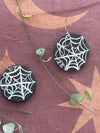 Pumpkin orb weaver spider earrings #2
