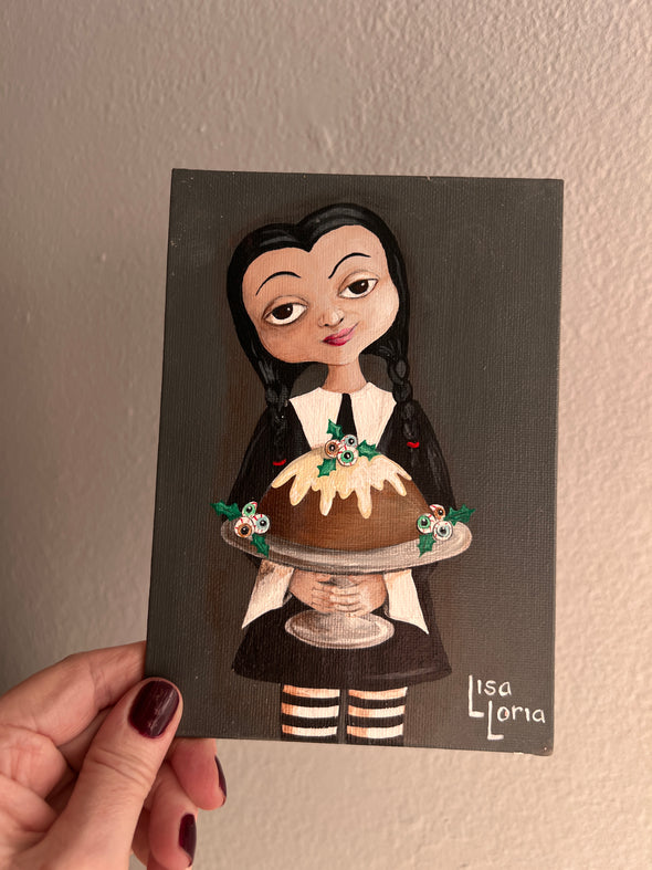 Wednesday Addams 9th day of christmas painting