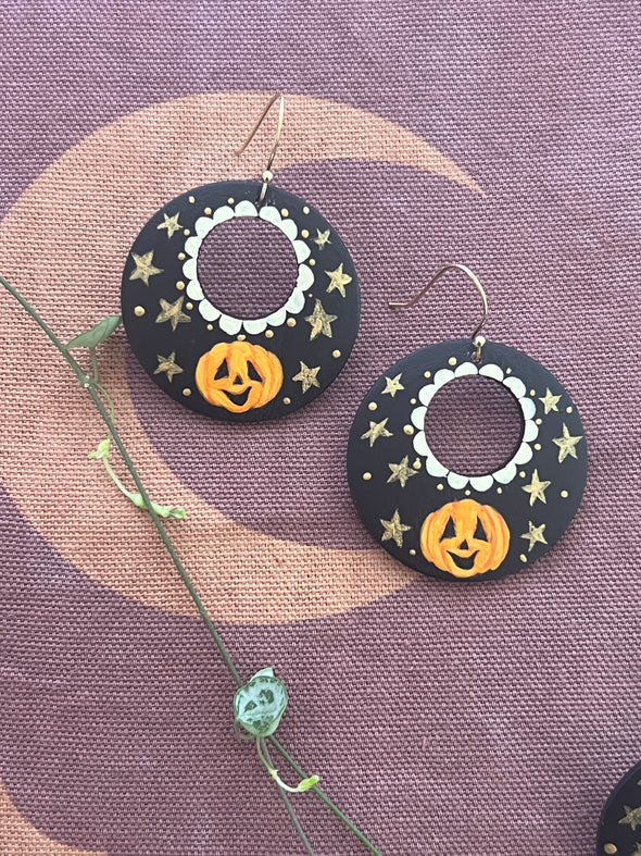 Happy Halloween jack-o’-lantern earrings #3