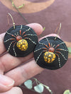 Pumpkin orb weaver spider earrings #1