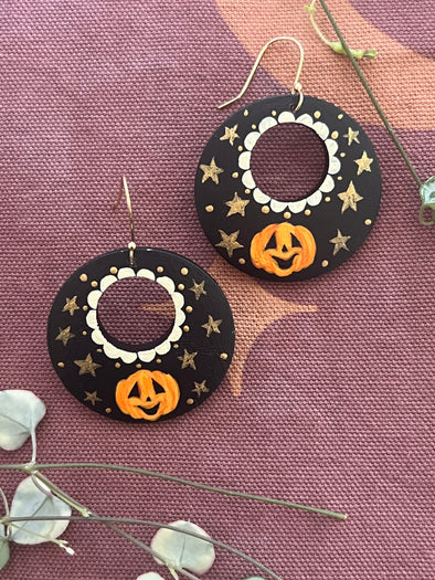 Happy Halloween jack-o’-lantern earrings #2