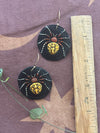 Pumpkin orb weaver spider earrings #2