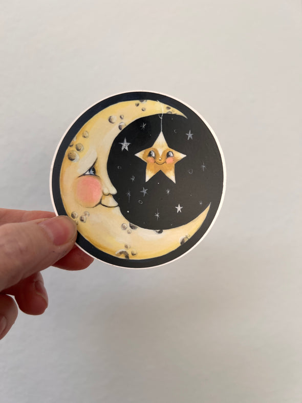 Crescent moon sticker