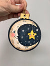 Painted Crescent Moon Ornament