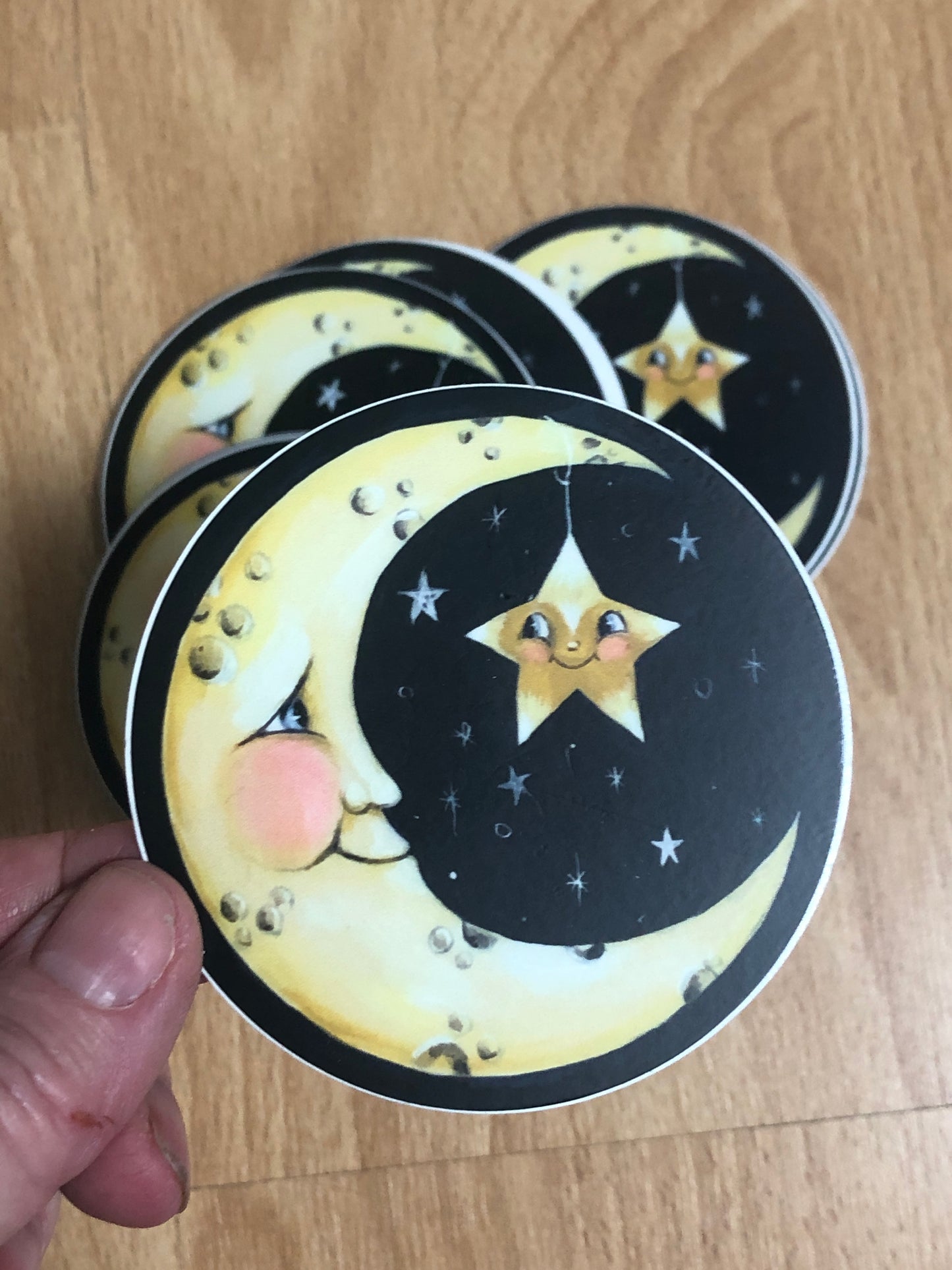 Crescent moon sticker